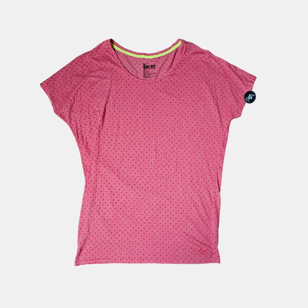 Nike Dri-Fit Touch Club Boyfriend Tee Shirt Dot Brick Red Womens L/XL 637555 NWT